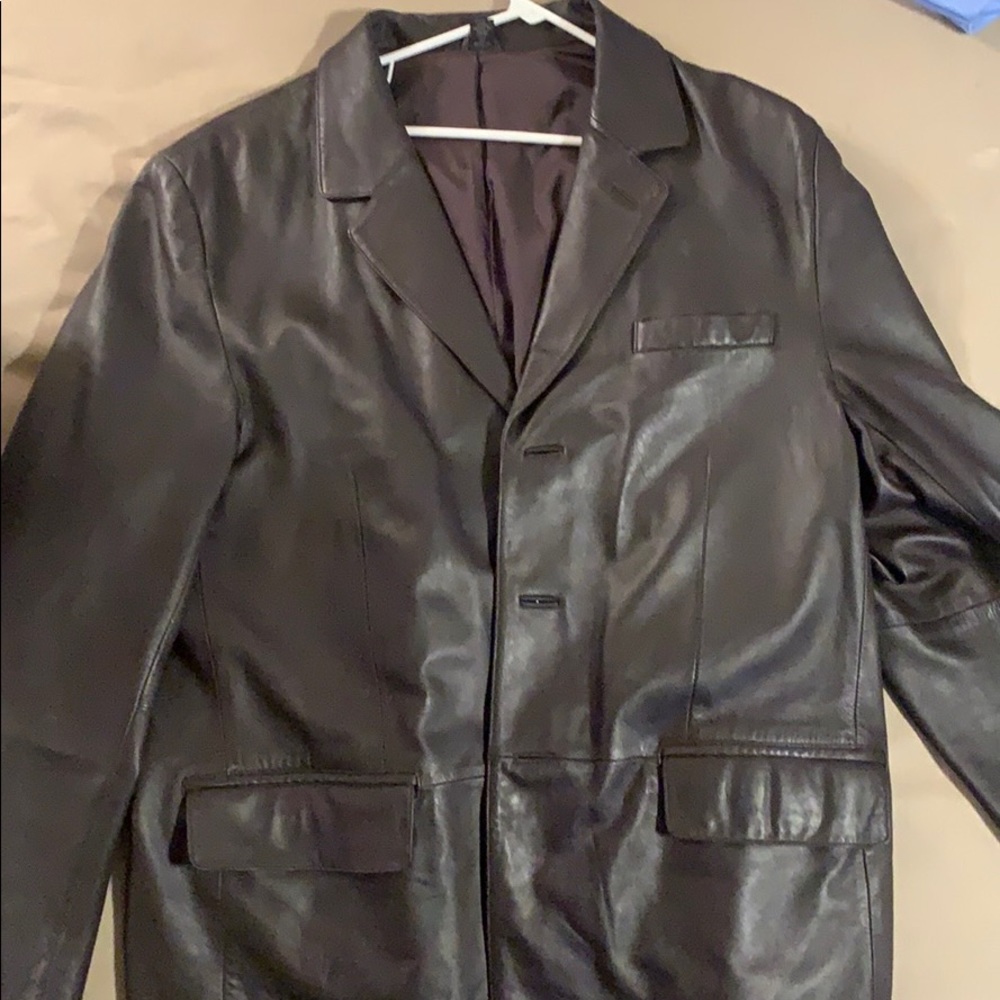 Leather dress jacket